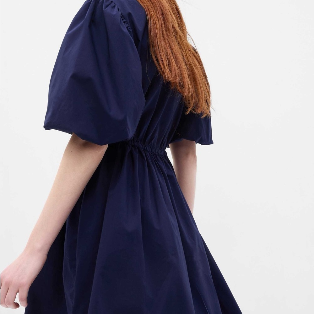 GAP Navy Blue Puff Sleeve Dress - Picture 2 of 6
